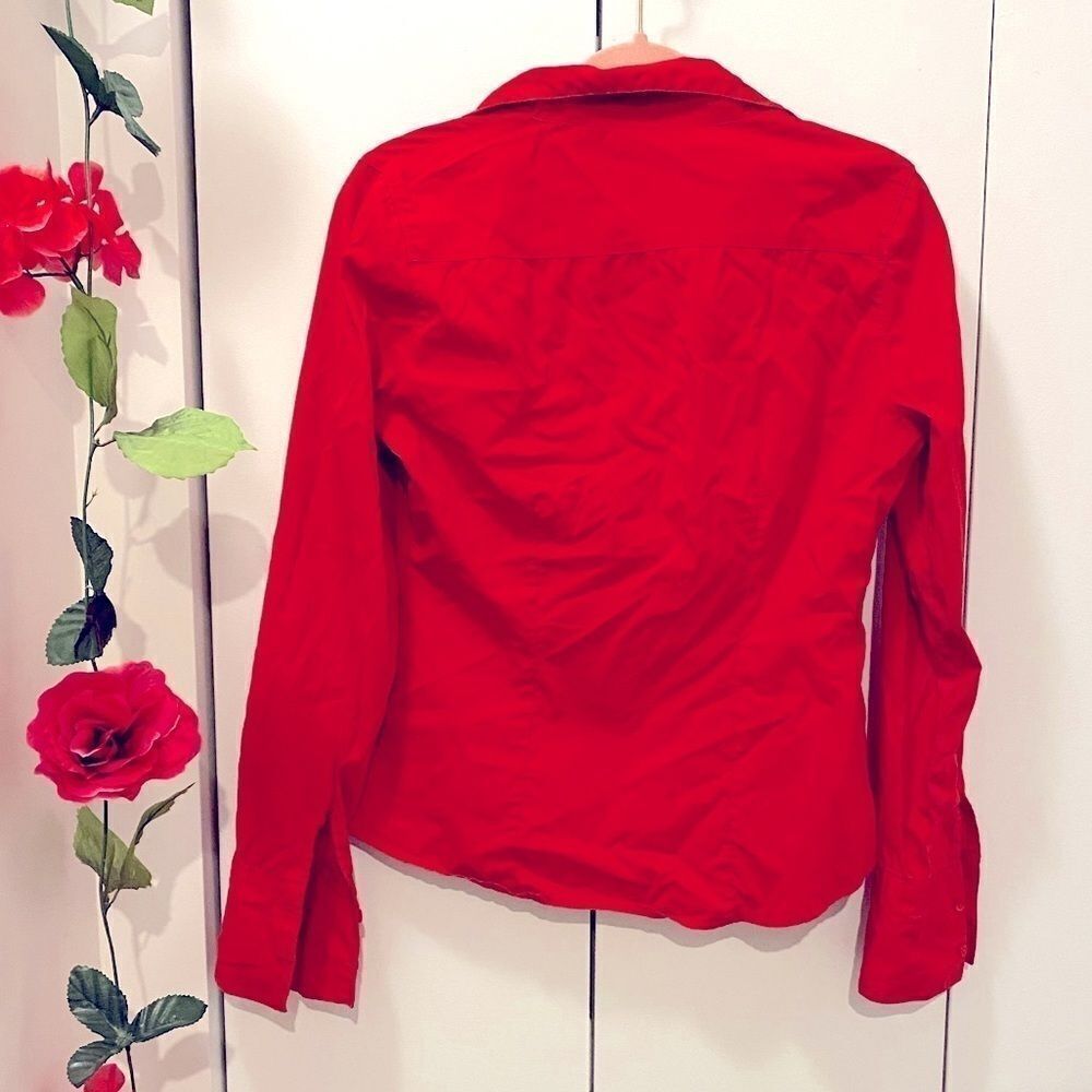 🌷TWIK🌷 Vibrant Red Button Down Shirt     - Picture 6 of 7